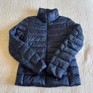 Uniqlo Navy Packable Puffer Jacket - Quilted Stand Collar